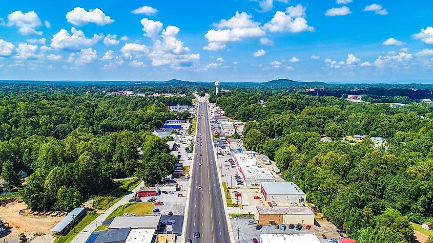 Aerial view of Easley in South Carolina.