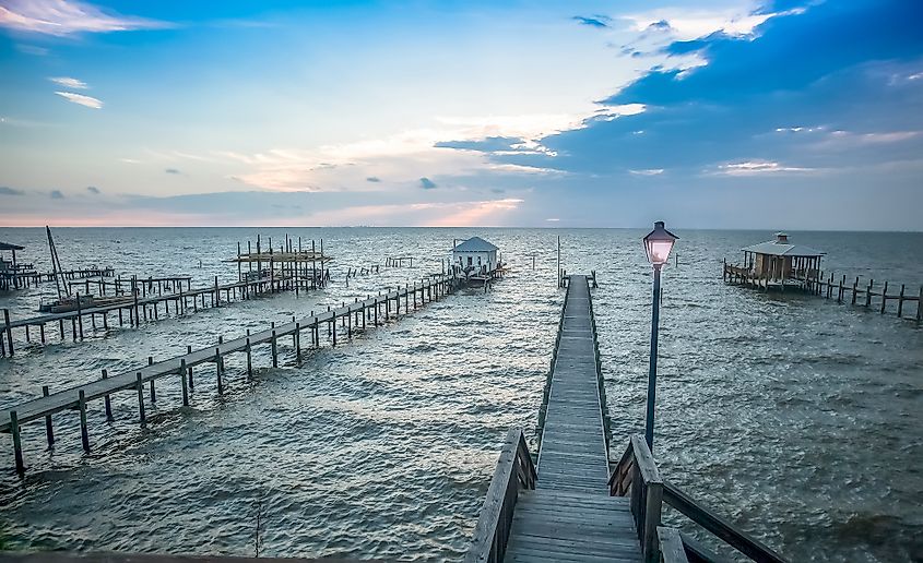 A beautiful evening by the sea in Fairhope, Alabama.