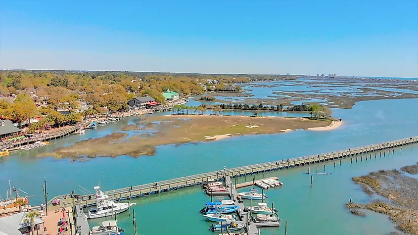 Panoramic aerial view of Georgetown, South Carolina