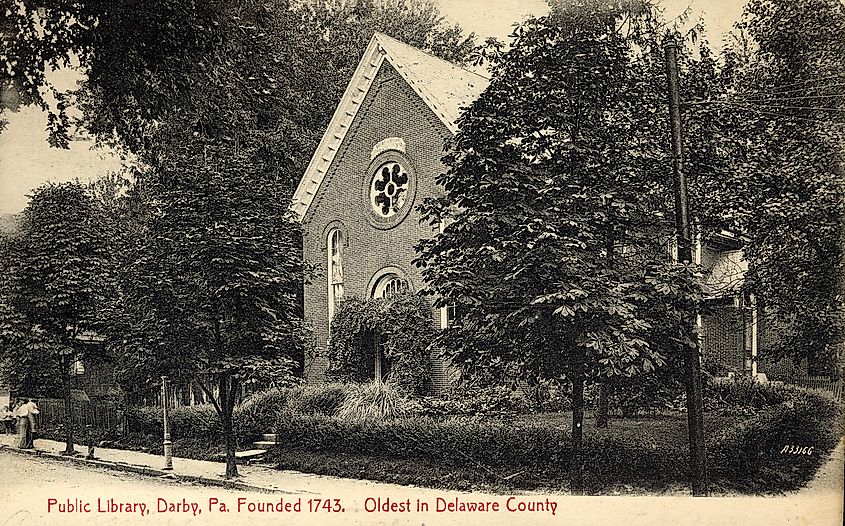 Library on a c. 1905 postcard
