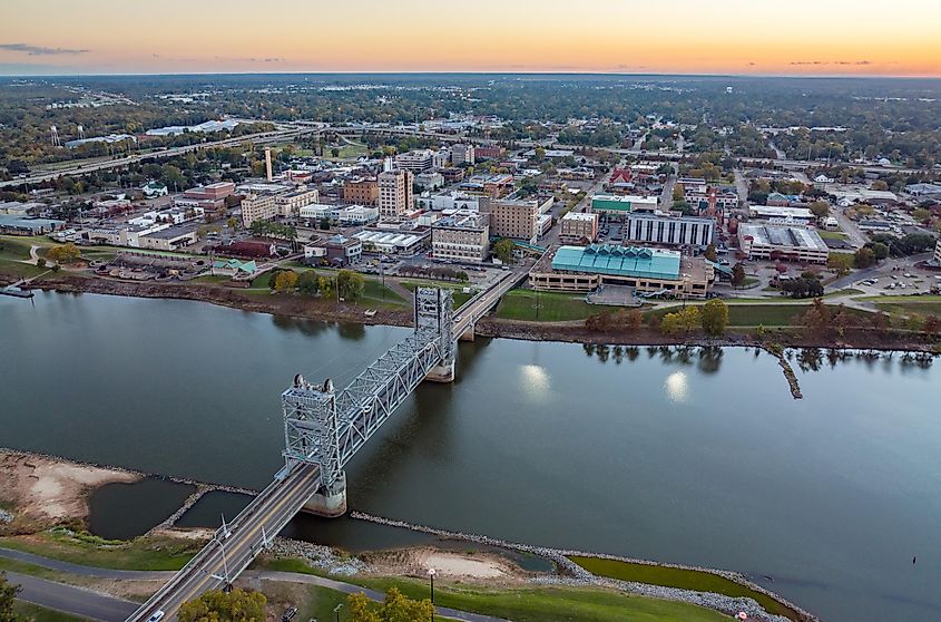 Aerial view of Alexandria, Louisiana.