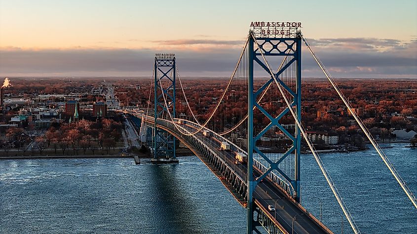The Ambassador Bridge is one component of the busiest international crossing in North America.