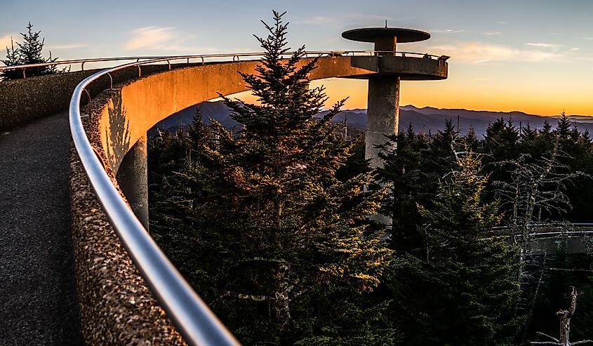 Long ramp at Clingmans Dome Observation Tower in Great Smoky Mountains National Park.