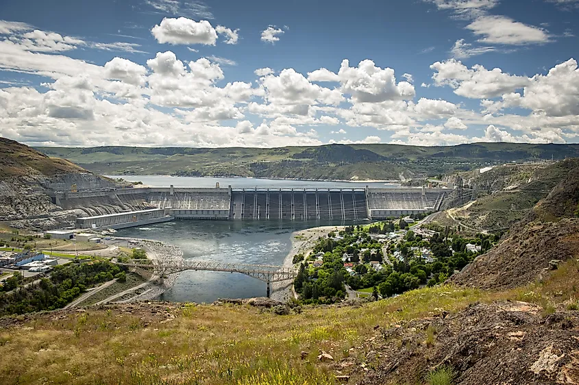 Grand Coulee Dam on the Columbia River in eastern Washington.