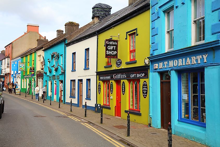 Colorful storefronts in Dingle, Ireland