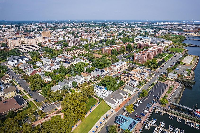 Aerial view of Perth Amboy in New Jersey