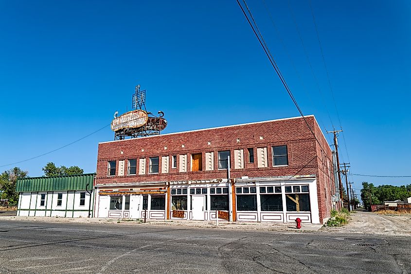 Abandoned hotel in Wells, Nevada.
