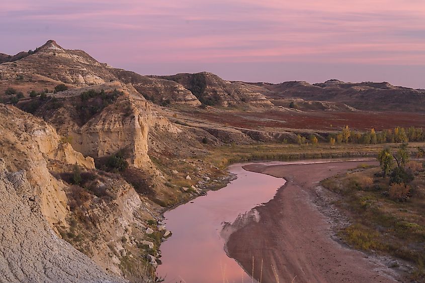 Little Missouri River at sunset.
