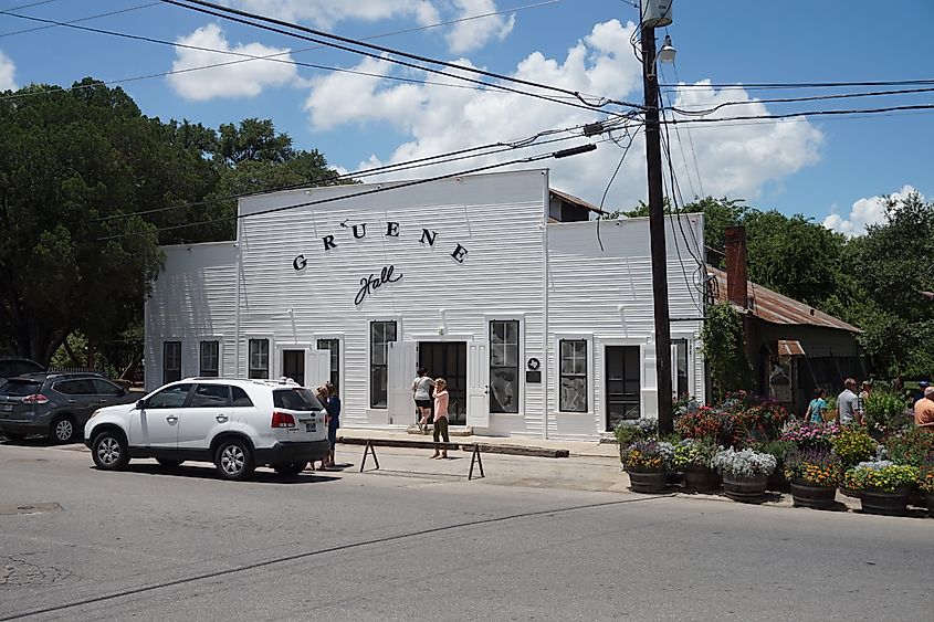 Gruene Hall in the Gruene district in New Braunfels, Texas.