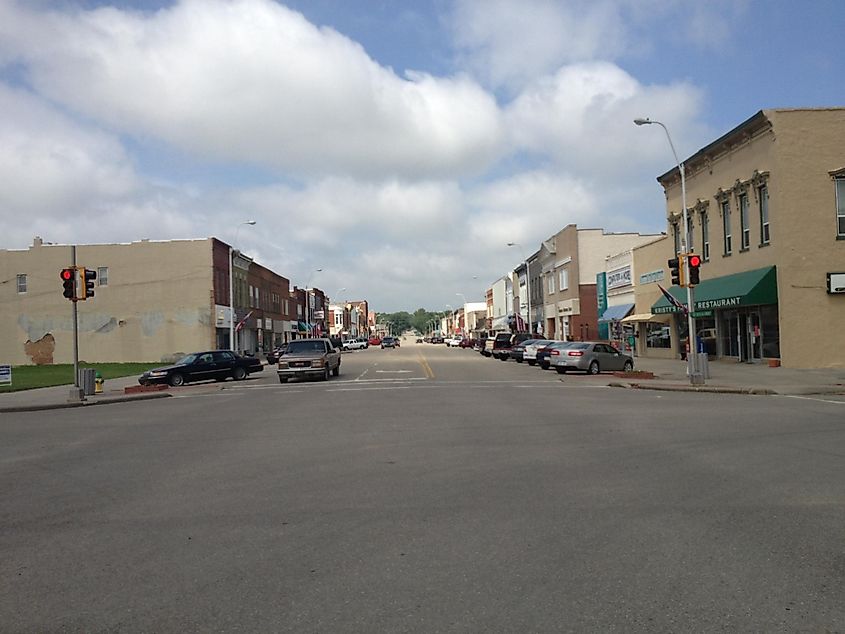 Looking down Main street in Concordia, Kansas