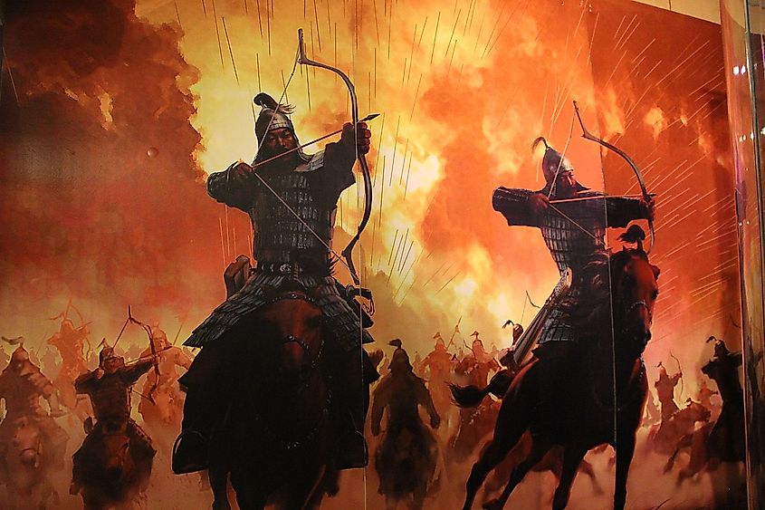 Mongolian Empire Warrior Mural