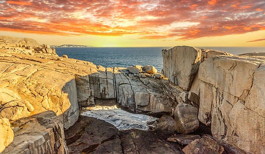 Natural Bridge at sunset Torndirrup National Park Albany Western Australia