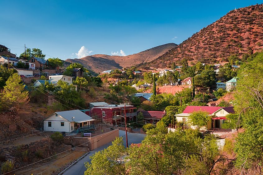 Bisbee, Arizona, USA is an old mining town that is now a popular arts colony. This historic city was built early 1900s and is the county seat of Cochise County, via Manuela Durson / Shutterstock.com