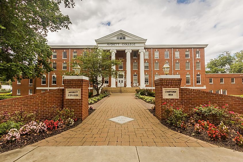 Main Hall at Averett University in Danville, Virginia.