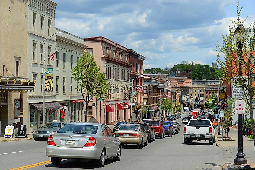 Historic Blocks at Main Street in downtown Bangor, Maine