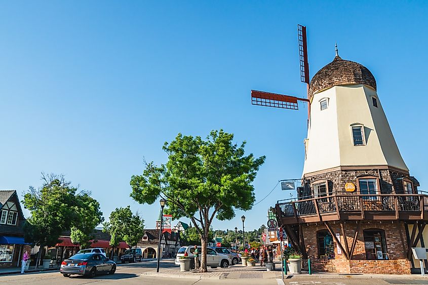 Windmill in downtown Solvang, California