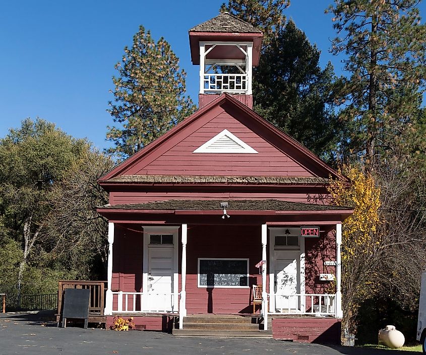 This one-room schoolhouse in Pine Grove, California, is now the Red Schoolhouse, a live-music venue