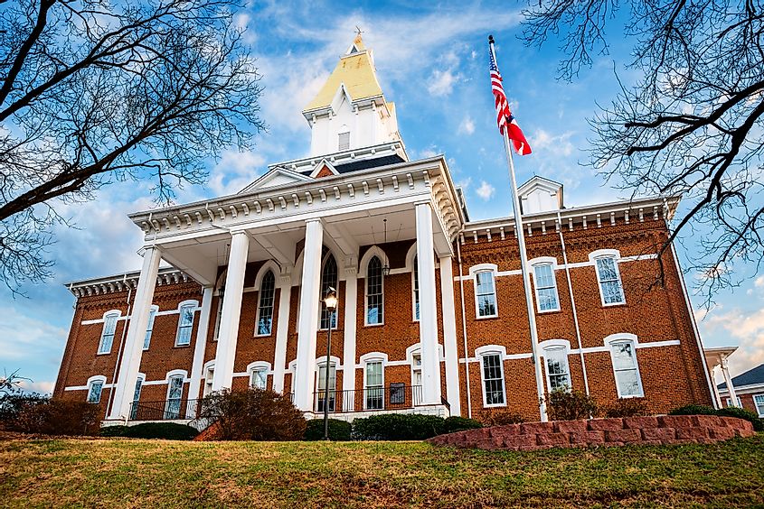 Historic building with gold dome in Dahlonega, Georgia