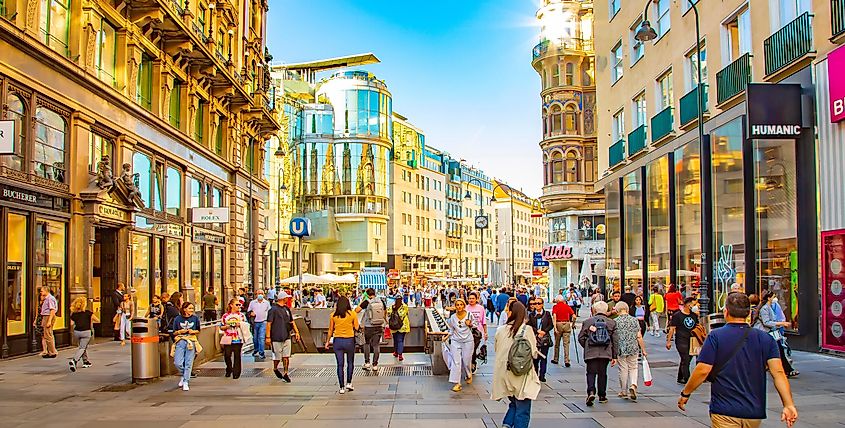 Street view in Vienna, Austria