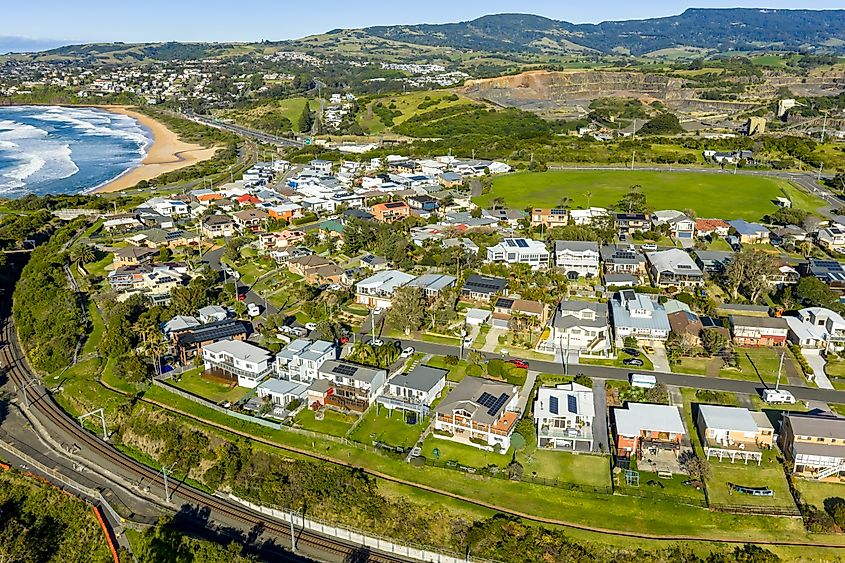 Aerial view of Kiama, New South Wales.