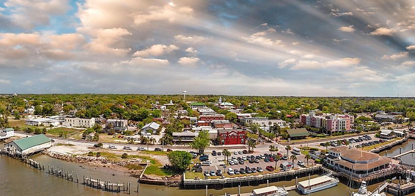 Aerial view of the Fernandina Beach, Florida