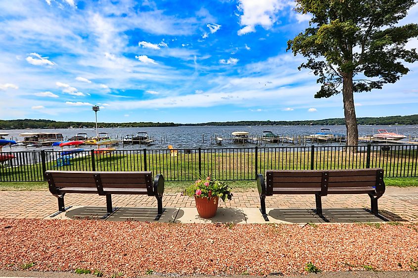 Lake Chautauqua in New York is a beautiful recreation area and vacation destination.