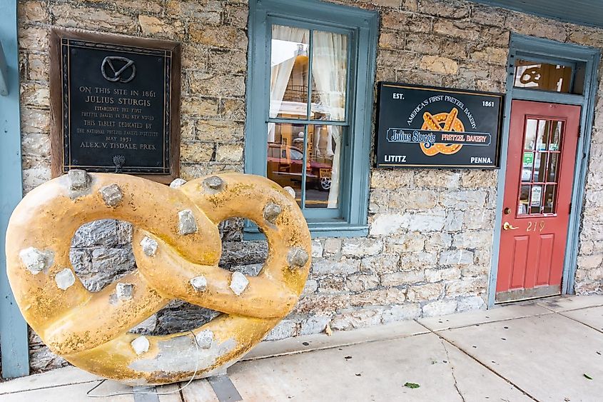 Sturgis Pretzel House on Main Street in Lititz.