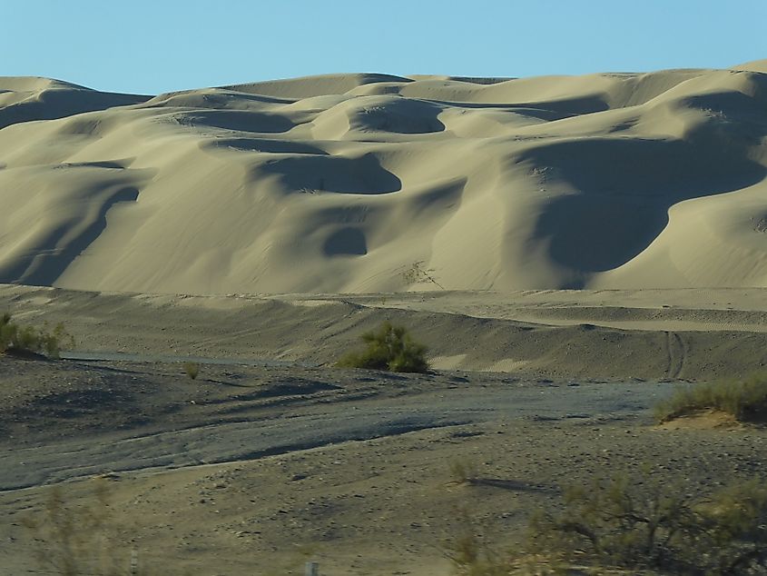 The Imperial Sand Dunes at Yuma, Arizona.
