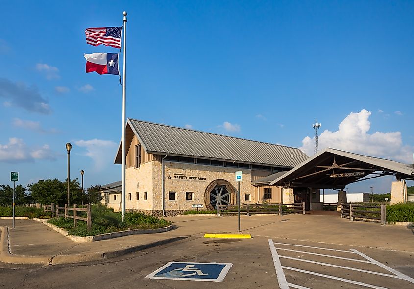 Bell County Safety Rest Area exterior in Salado, Texas