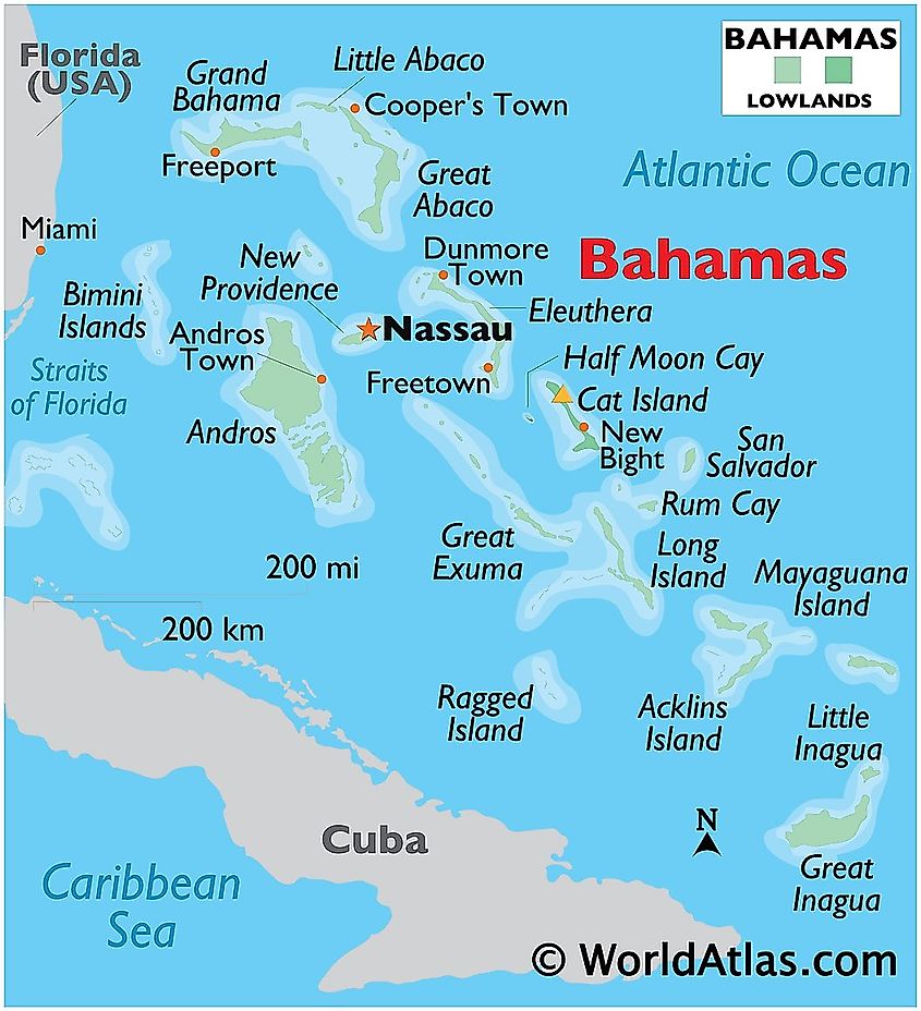 Bahamas Island map