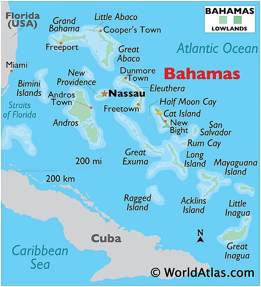 Bahamas Island map