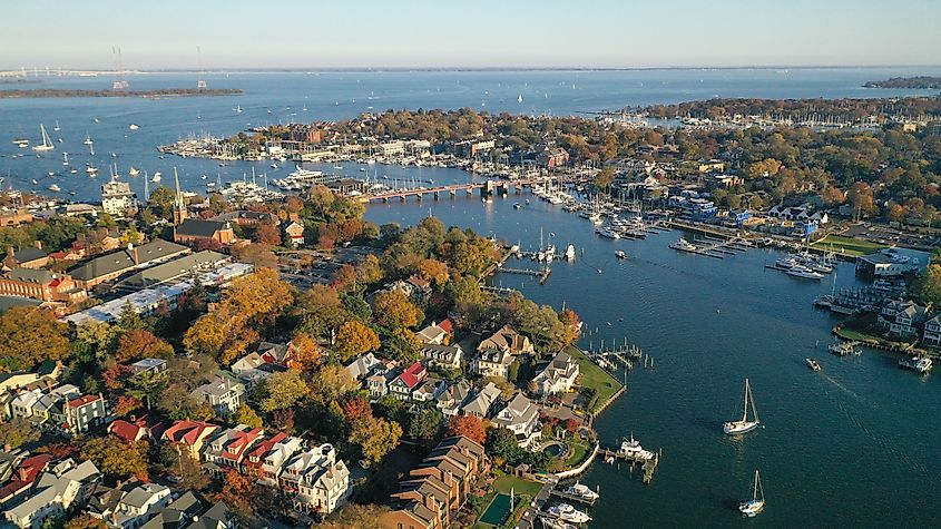 Aerial view of Annapolis, Maryland.