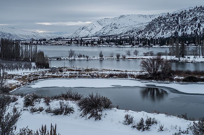 Lake Chelan, Washington, in winter.