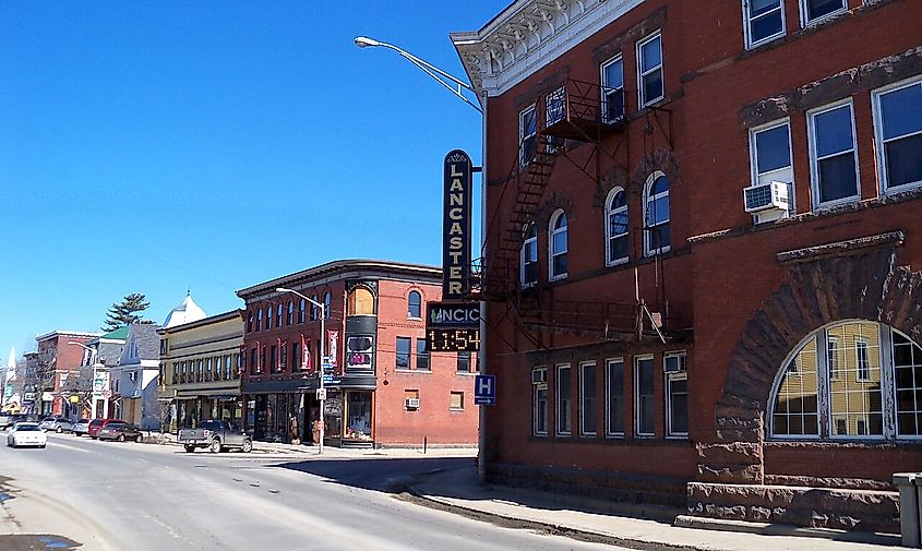Downtown Lancaster, New Hampshire.