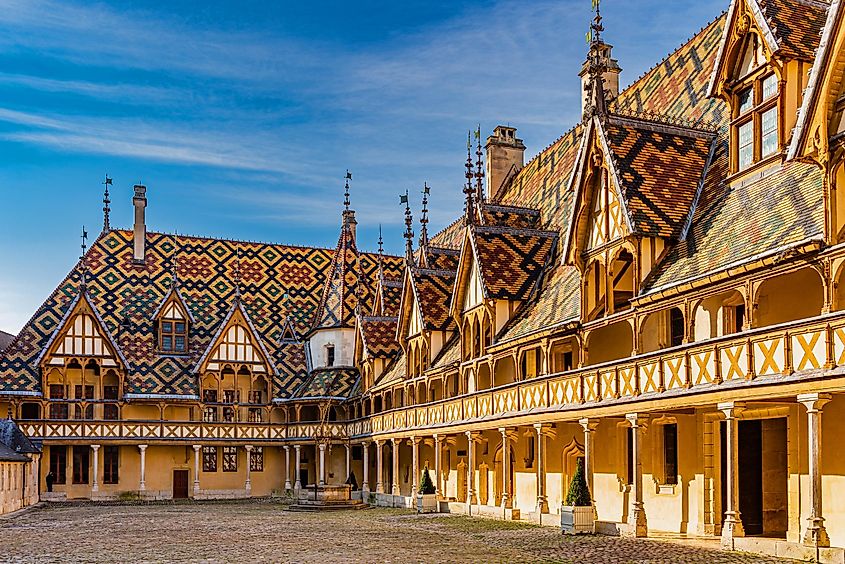 The Hospices de Beaune or Hôtel-Dieu de Beaune is a former charitable almshouse in Beaune, France