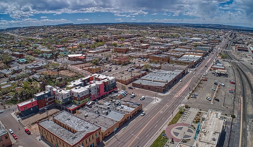 Aerial View of Gallup, New Mexico on Interstate 40