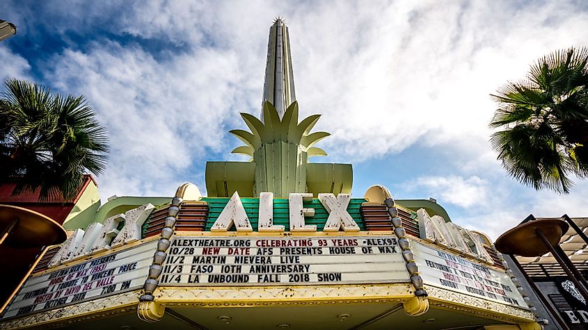 Exterior of the famous Alex Theatre in Glendale, California