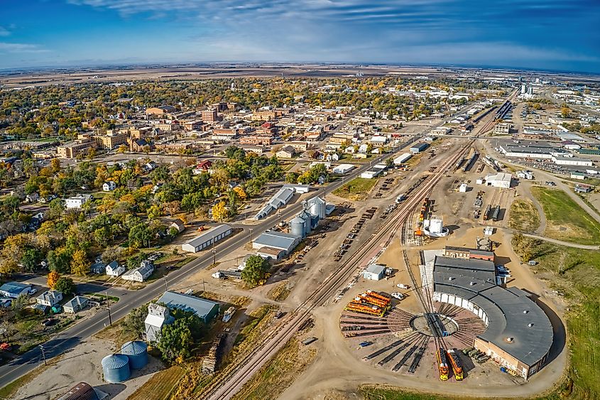 Aerial view of Hot Springs, South Dakota.