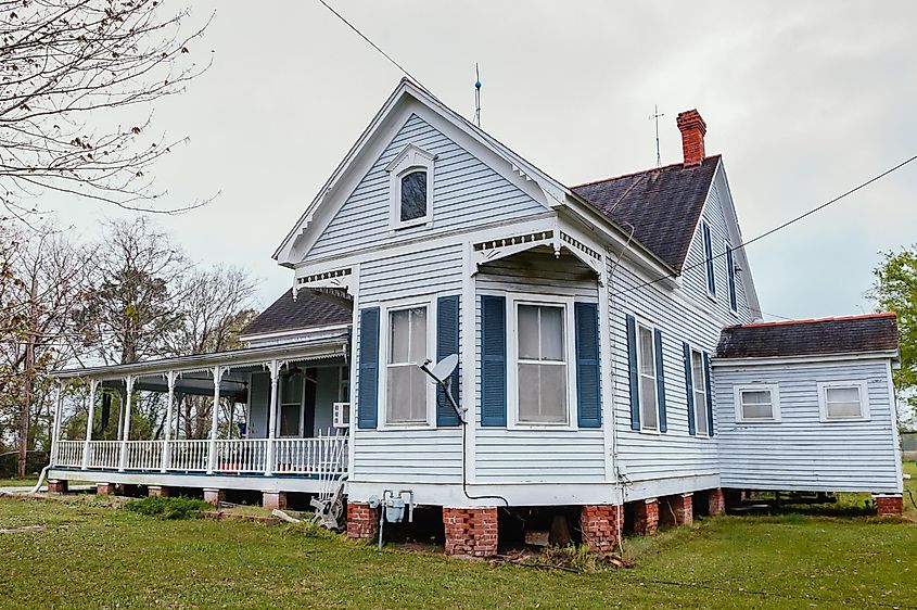 Victorian style home built over 100 years ago located in the small town of Delcambre, Louisiana