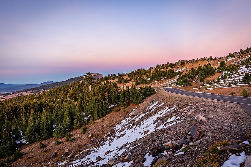 West Rim Drive at Crater Lake National Park