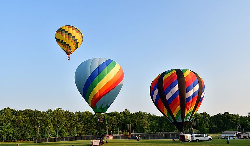 Meadville, Pennsylvania United States - 6172023 Thurston Classic hot air balloon launch.