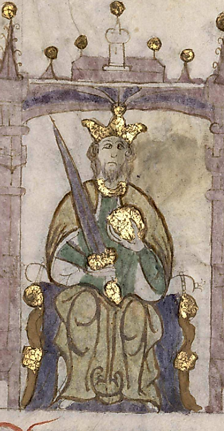 Eneko Arista, first king of Pamplona (13th– to 15th-century miniature)