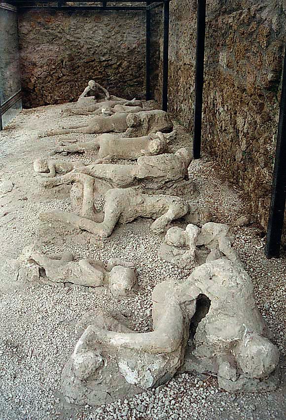 The casts of some victims in the so-called "Garden of the Fugitives", Pompeii.