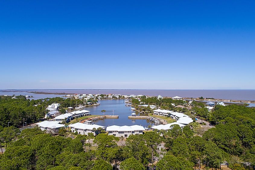 Small harbor on Dauphin Island, Alabama