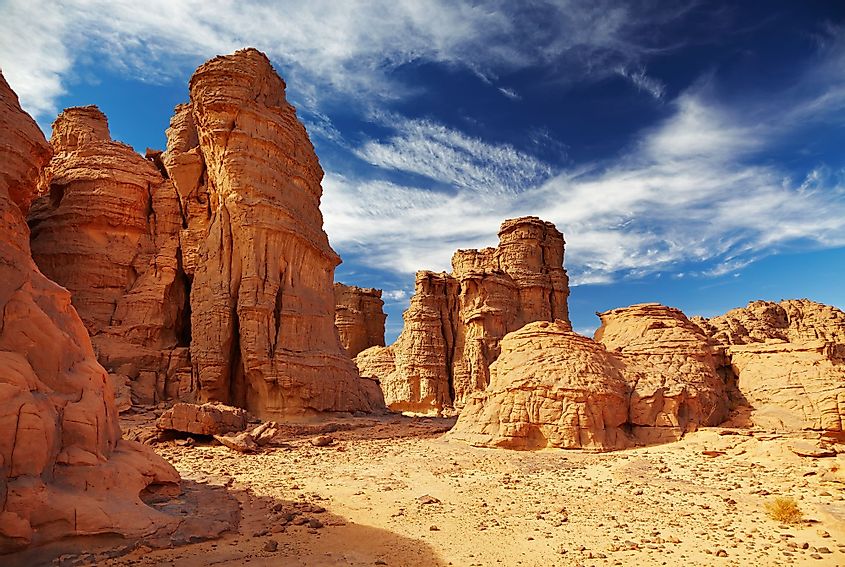 Sandstone cliffs in the Sahara desert