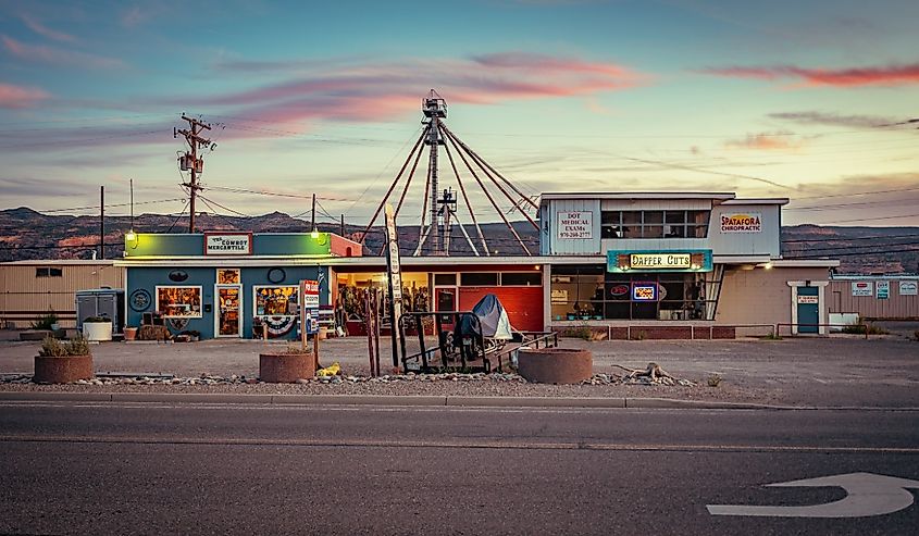 Downtown street in Fruita, Colorado.