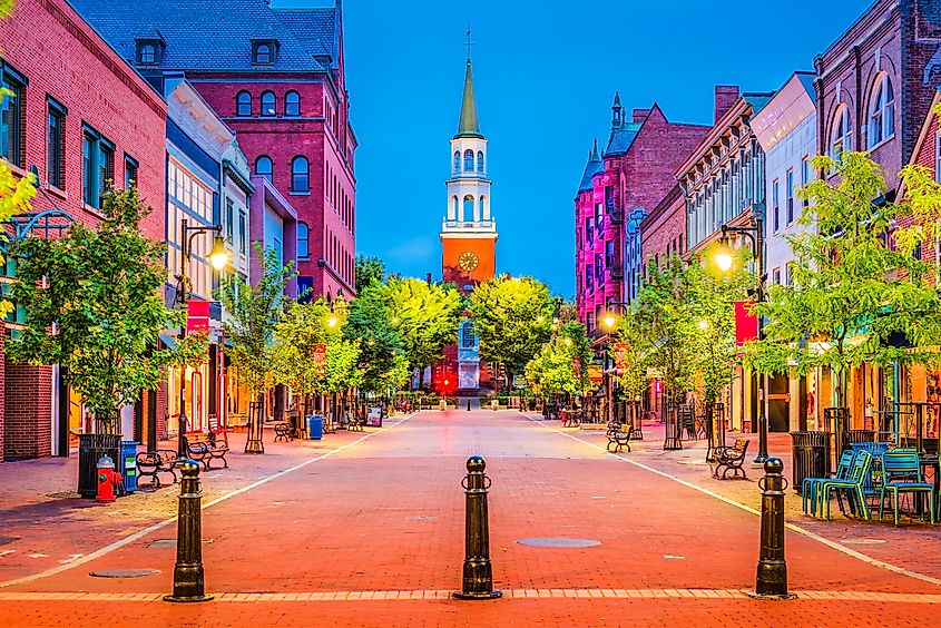 Church Street Marketplace in Burlington, Vermont.