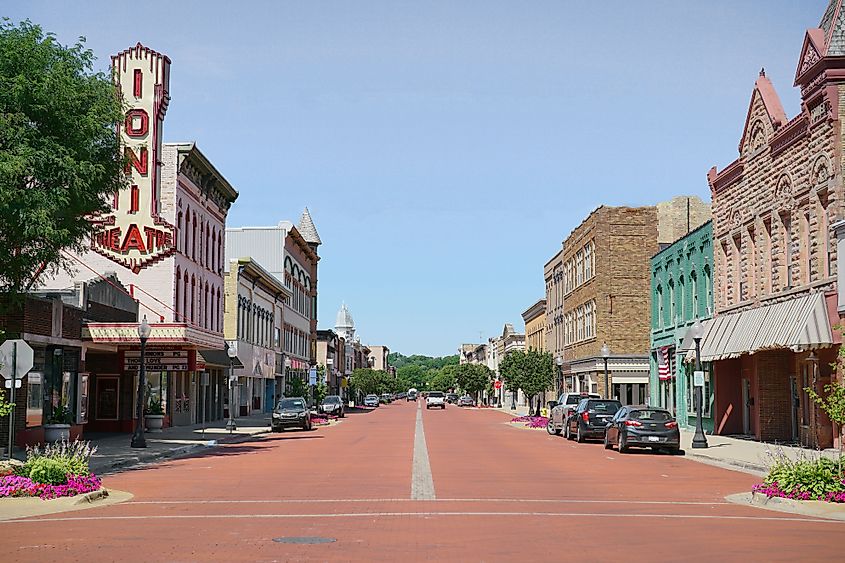 Historic buildings in downtown Ionia, Michigan