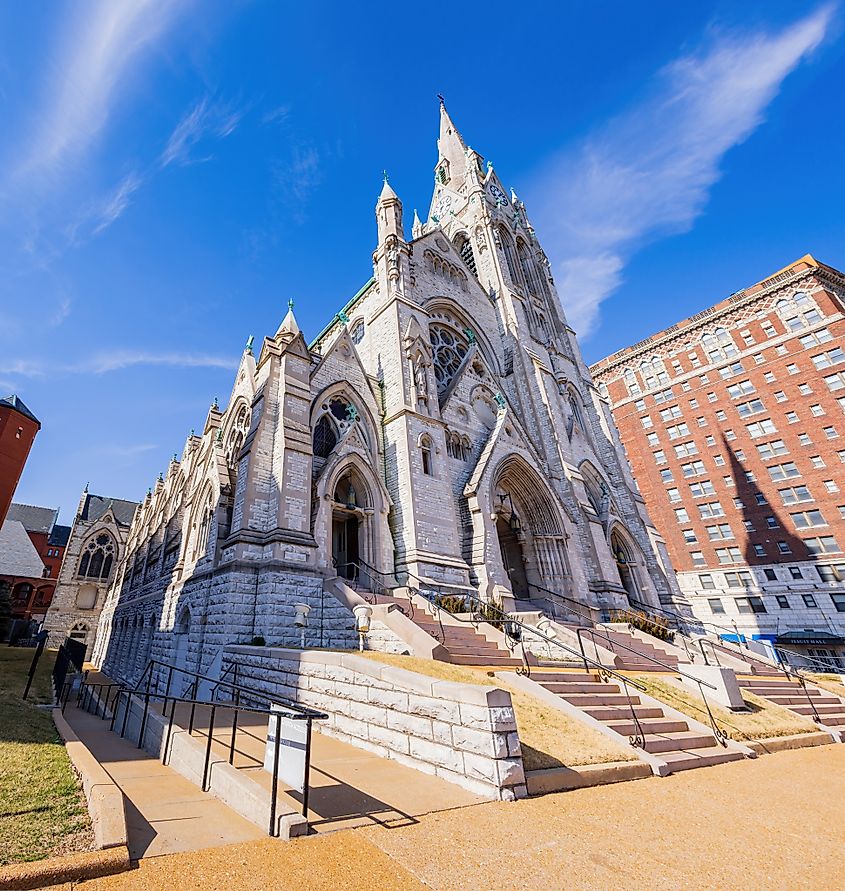 Sunny view of the St. Francis Xavier College Church.
