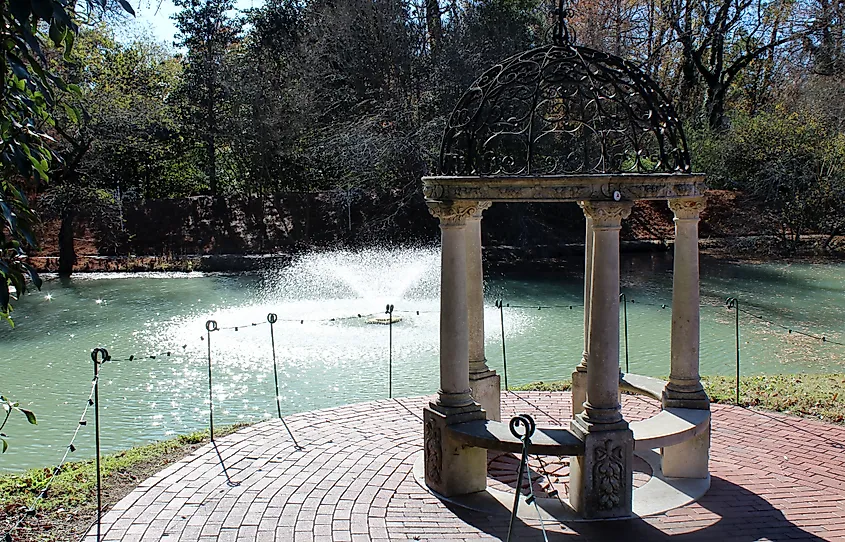 A gazebo in a park in Aiken, South Carolina